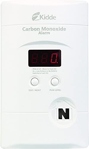 Kidde Carbon Monoxide Detector, Plug In Wall with 9-Volt Battery Backup, Digital LED Displ