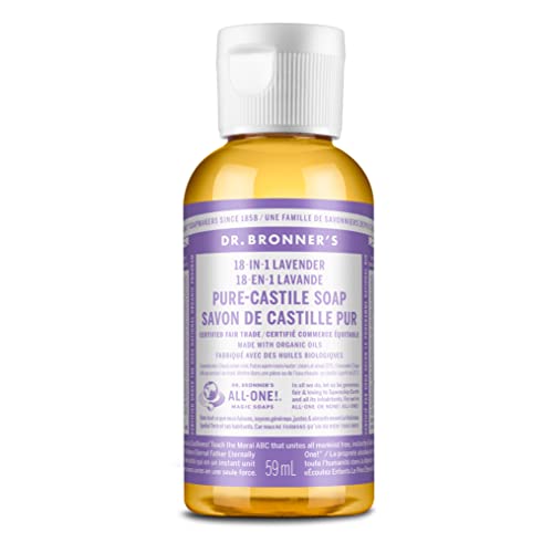 Dr. Bronner's - Pure-Castile Liquid Soap (Lavender, 2 ounce) - Made with Organic Oils, 18-