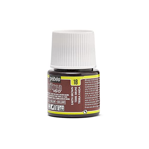 Pebeo Vitrea 160, Glossy Glass Paint, 45 ml Bottle - Earth Brown - Image 10