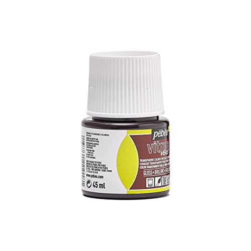Pebeo Vitrea 160, Glossy Glass Paint, 45 ml Bottle - Earth Brown - Image 11
