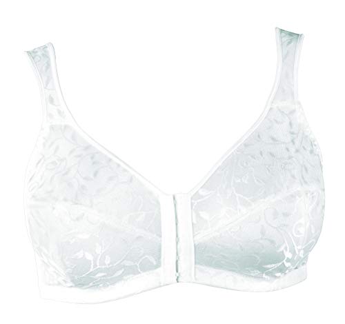 JUST MY SIZE womens Easy on Front Close Wirefree Mj1107 bras, White, 48C US - Image 3