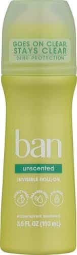 Ban Roll-On Antiperspirant Deodorant, Unscented, 3.5 oz - Image 2