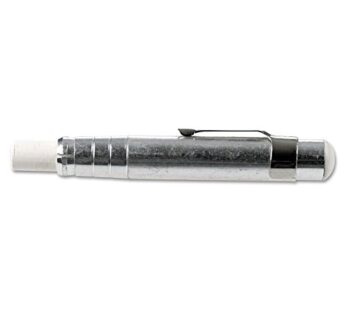 Charles Leonard Pen Style Aluminum Chalk Holder with Chalk, Silver (74541)