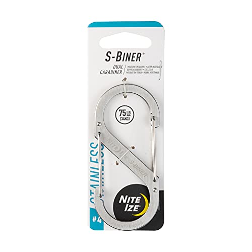 Nite Ize Size-4 S-Biner Dual Carabiner, Stainless-Steel