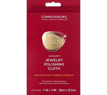 CONNOISSEURS Ultrasoft Gold Jewelry Polishing Cloth, 11×14 Inches