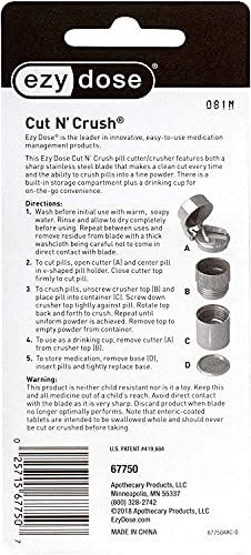 EZY DOSE 3 Compartment Pill Crusher, Cutter and Grinder, Daily Usage, Safely Cut Pills, Vi - Image 6
