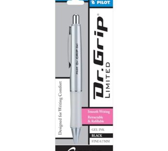 PILOT Dr. Grip Limited Refillable & Retractable Gel Ink Rolling Ball Pen, Fine Point, Meta