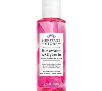 Heritage Store Rosewater & Glycerin Hydrating Facial Splash for Dry Combination Skin Care,