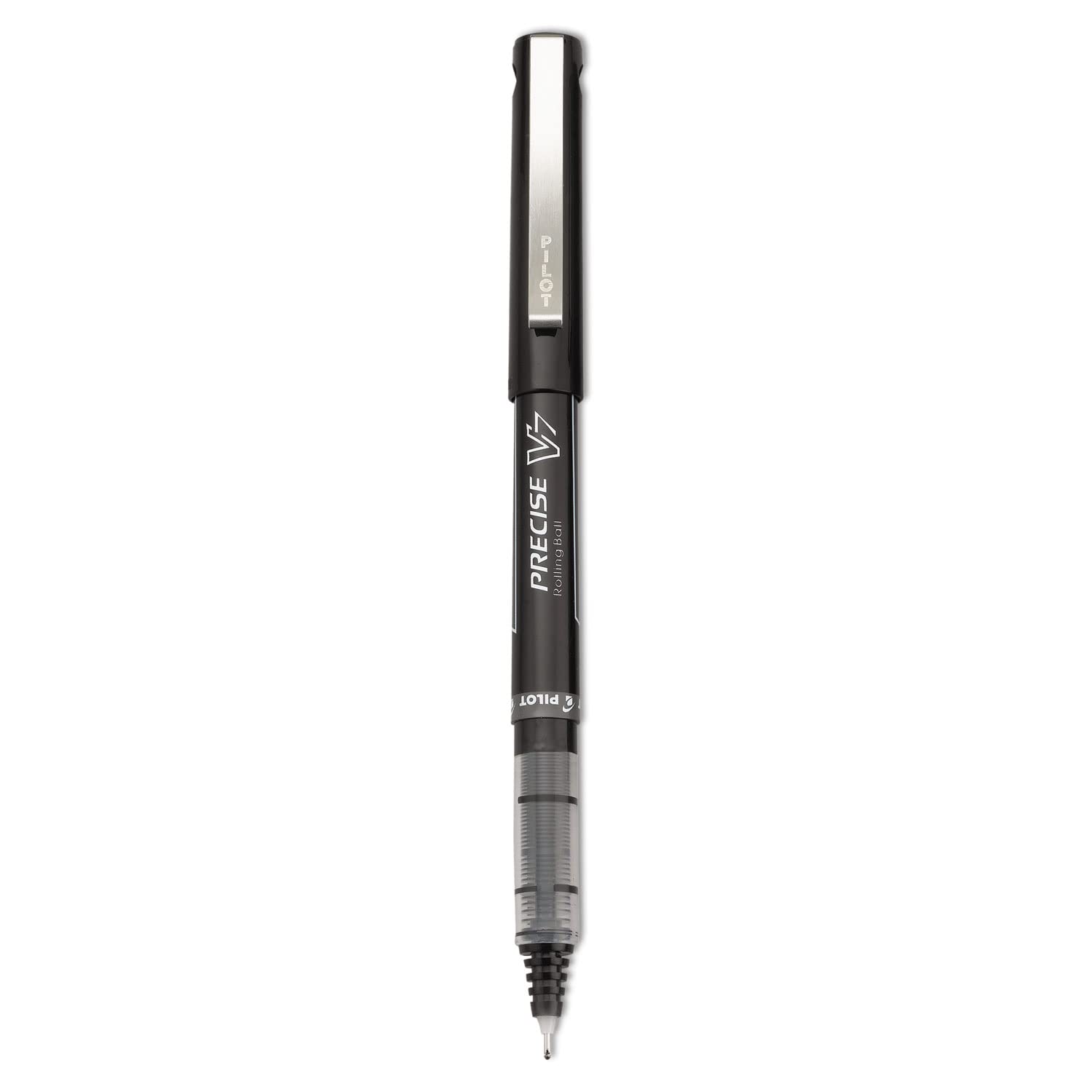 PILOT, Precise V7, Capped Liquid Ink Rolling Ball Pens, Fine Point 0.7 mm, Black, Pack of