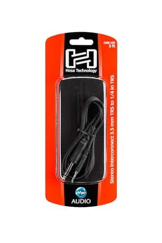 Hosa CMS-105 3.5 mm TRS to 1/4" TRS Stereo Interconnect Cable, 5 Feet - Image 5