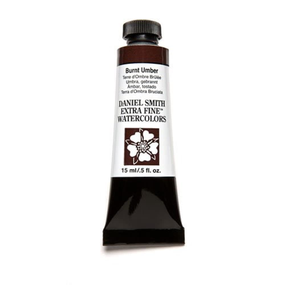 DANIEL SMITH 284600011 Extra Fine Watercolor 15ml Paint Tube, Burnt Umber, 0.5 Fl Oz (Pack