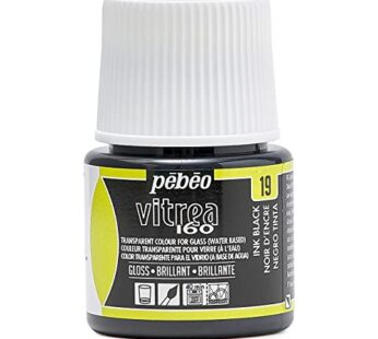 Pebeo Vitrea 160, Glossy Glass Paint, 45 ml Bottle – Ink Black