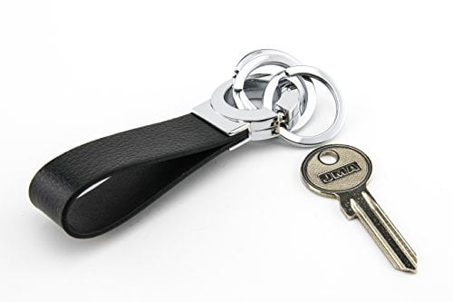 TROIKA Key-Click ? KR8-02/LE ? Keyring with Practical"Click-Lock" ? 3 Metal Rings ? Leathe - Image 4