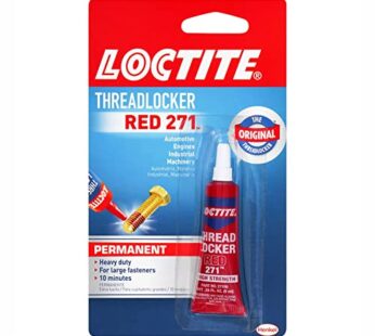 Loctite Threadlocker Red 271 – Permanent Thread Lock Glue for Nuts, Bolts, & Fasteners, Hi