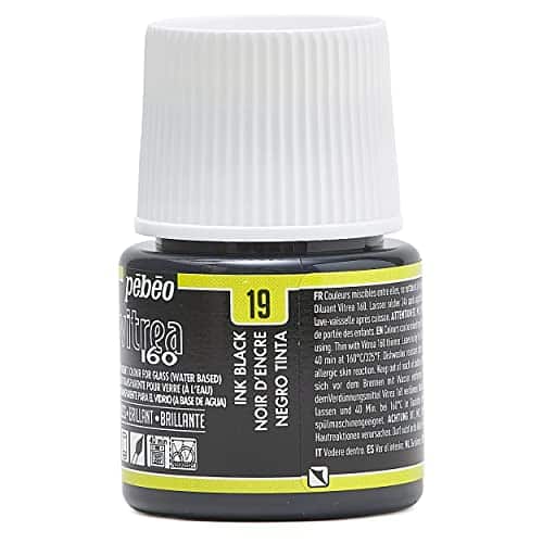 Pebeo Vitrea 160, Glossy Glass Paint, 45 ml Bottle - Ink Black - Image 12