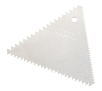Ateco 3 Sided Comb Cake Decorating Tool, 4 x 3.5, silver