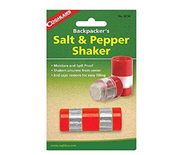 Coghlan’s Backpacker’s Salt and Pepper Shaker,Red/ Silver