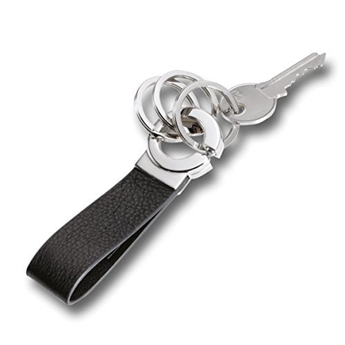 TROIKA Key-Click ? KR8-02/LE ? Keyring with Practical"Click-Lock" ? 3 Metal Rings ? Leathe - Image 2