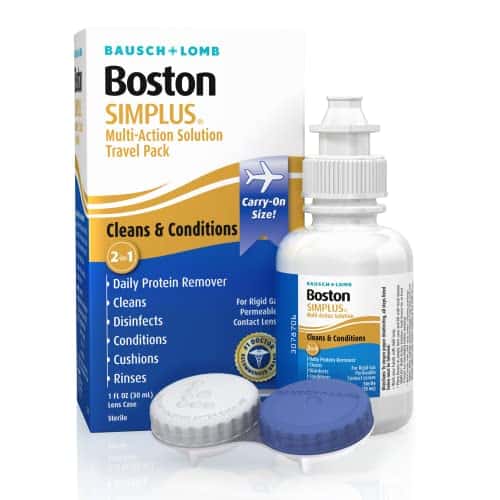 Boston Simplus Contact Lens Solution, for Gas Permeable Contact Lenses, Contact Lens Case