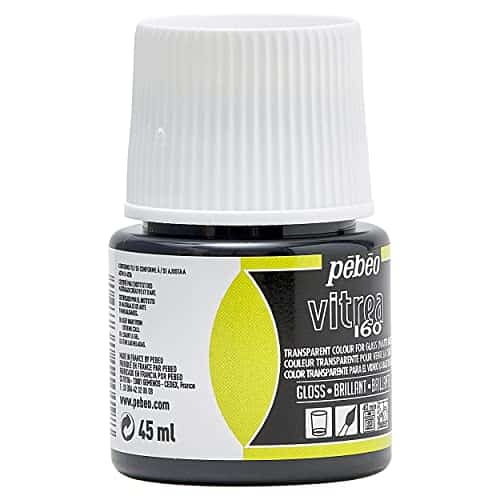 Pebeo Vitrea 160, Glossy Glass Paint, 45 ml Bottle - Ink Black - Image 13
