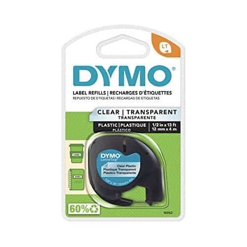 DYMO - DYM16952 Authentic LetraTag Labeling Tape for LetraTag Label Makers, Black Print on