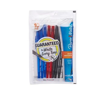 Paper Mate Write Bros Ballpoint Pens, Medium Point (1.0mm), Assorted Colors, 10 Count