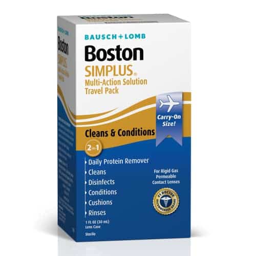 Boston Simplus Contact Lens Solution, for Gas Permeable Contact Lenses, Contact Lens Case - Image 6