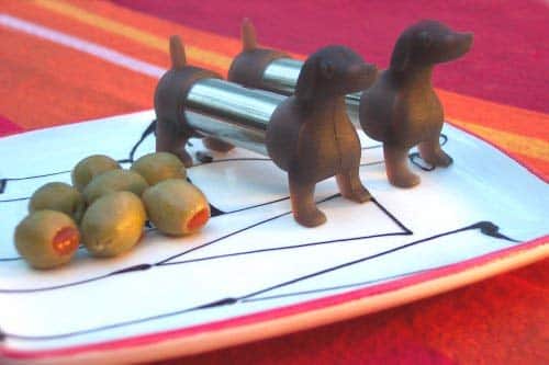 Kikkerland Dachshund Salt and Pepper Shakers, Brown/Silver - Image 2