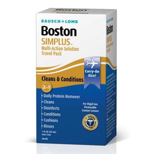 Boston Simplus Contact Lens Solution, for Gas Permeable Contact Lenses, Contact Lens Case - Image 5
