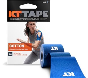KT Tape, Original Cotton, Elastic Kinesiology Athletic Tape, 20 Count, 10? Precut Strips,