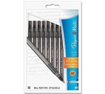 Paper Mate Write Bros Ballpoint Pens, Medium Point (1.0mm), Black, 10 Count