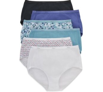 Hanes Womens High-waisted Panties, 6-pack, Moisture-wicking Cotton (Colors May Vary) Brief Size(‘9’)