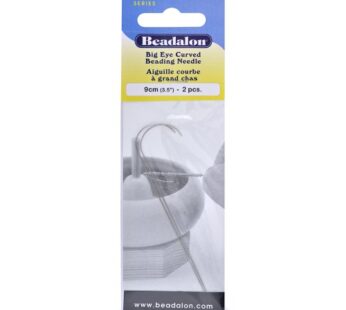 Beadalon 700A-300 Big Eye Curved Needles 3.5-Inch 2 Pieces Stainless