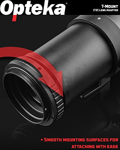Opteka T-Mount (T2) Adapter Compatible with Canon EF EOS 80D, 77D, 70D, 60D, 60Da, 50D, 7D - Image 4