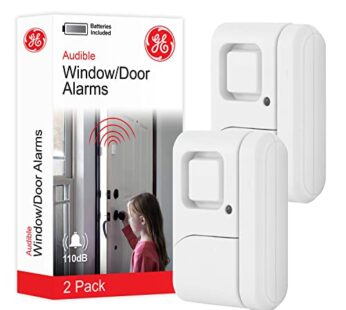 GE Personal Security Window and Door Alarm, 2 Pack, DIY Protection, Burglar Alert, Wireles