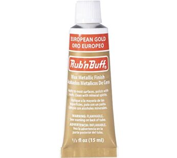 AMACO Rub n Buff Wax Metallic Finish – Rub n Buff European Gold 15ml Tube – Versatile Gild