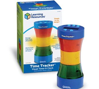 Learning Resources Time Tracker Visual Timer & Clock – 1 Piece, Classroom Tracker, Alarm C