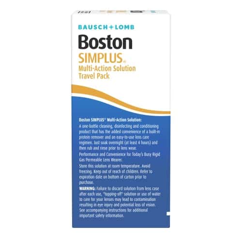 Boston Simplus Contact Lens Solution, for Gas Permeable Contact Lenses, Contact Lens Case - Image 3
