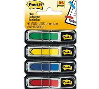 Post-it 1/2″ W Arrow Primary Colors,4 Dispensers, 96 Flags, Count