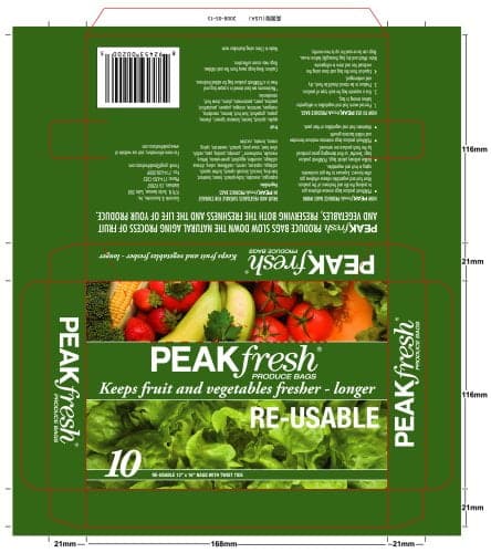 Peak Fresh Re-Usable Produce Bags, Set of 10 - Image 2