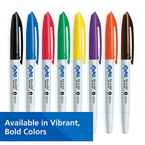 EXPO Vis-a-Vis Wet Erase Markers, Fine Point, Blue, 12 Count - Image 4