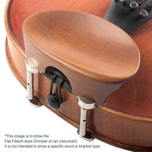 Flat Flesch 4/4 Violin Chinrest - Ebony with Standard Bracket - Image 2