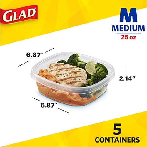 Glad Medium Square Food Storage Containers for Everyday Use | Medium Square Food Storage C - Image 4