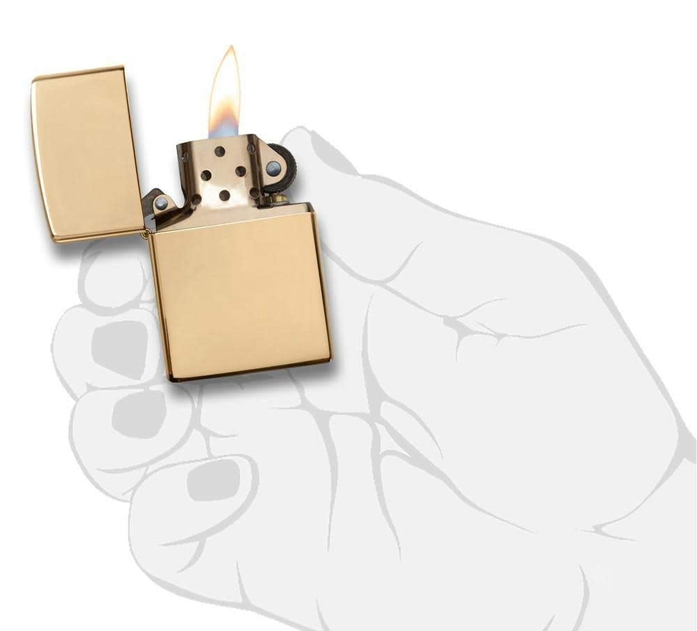 Zippo 254B High Polish Brass Pocket Lighter - Image 5