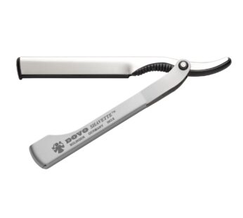 DOVO Shavette Replaceable Blade Shave Ready Straight Razor with Handle, Silver Aluminum