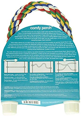 JW Pet Comfy Perch For Birds Flexible Multi-color Rope, Small - 14" Length - Image 7
