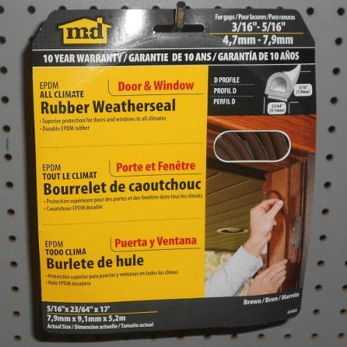 M-D 63602 17' Brown Extreme Temperature D-Profile Weather Stripping - Image 9