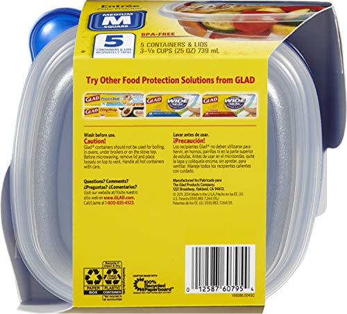 Glad Medium Square Food Storage Containers for Everyday Use | Medium Square Food Storage C - Image 9