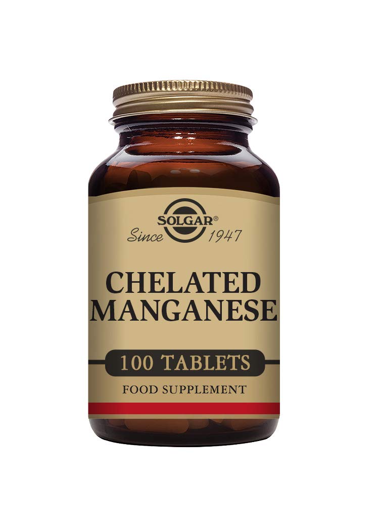 Solgar Chelated Manganese, 100 Tablets - Supports Bone, Joint & Nerve Health - Highly Abso