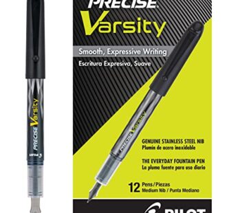 PILOT Precise Varsity Pre-Filled Fountain Pens, Medium Point Stainless Steel Nib, Blue Ink